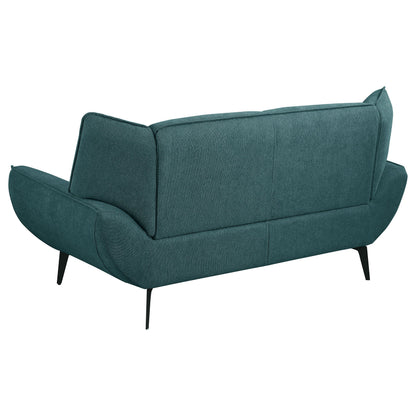 Coaster Acton Upholstered Flared Arm Loveseat Teal Blue Default Title