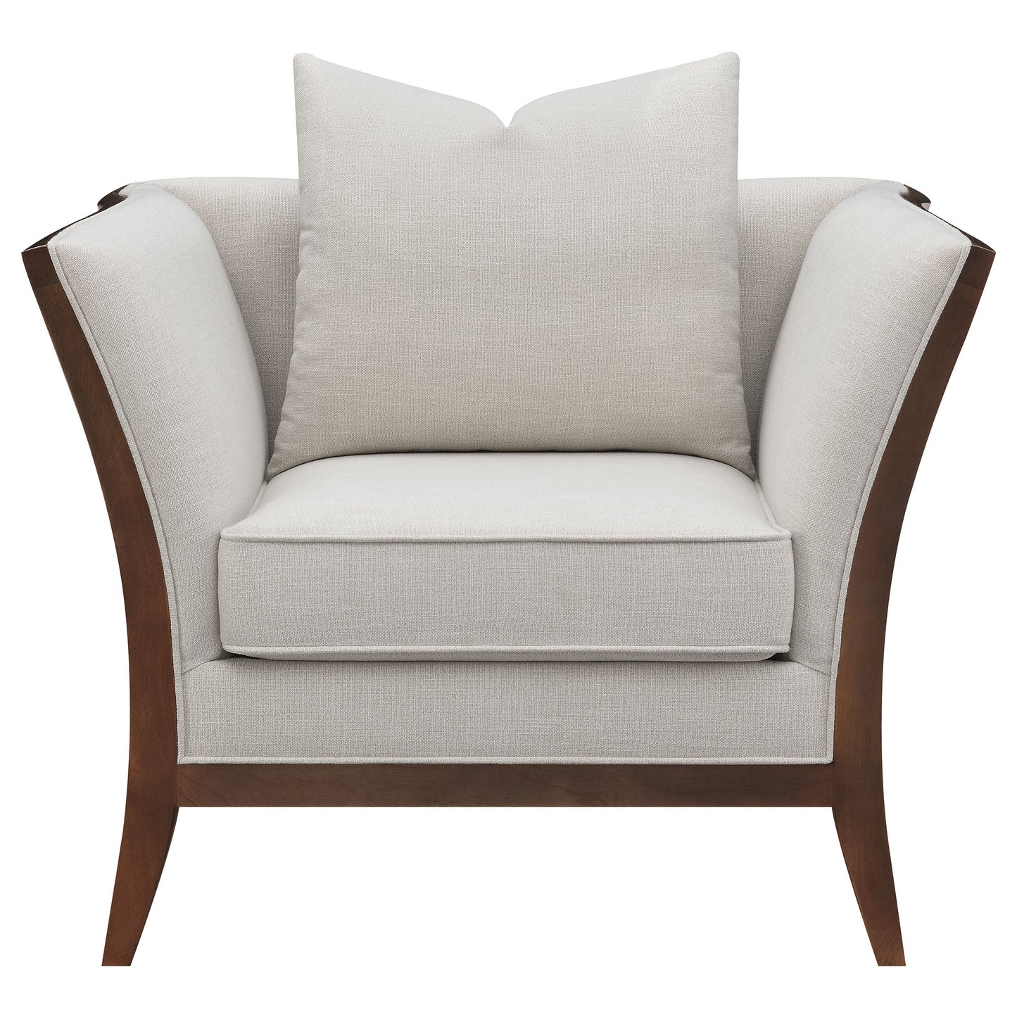 Lorraine Upholstered Chair with Flared Arms Beige