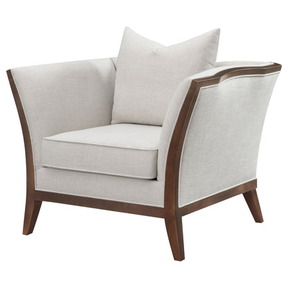 Lorraine Upholstered Chair with Flared Arms Beige