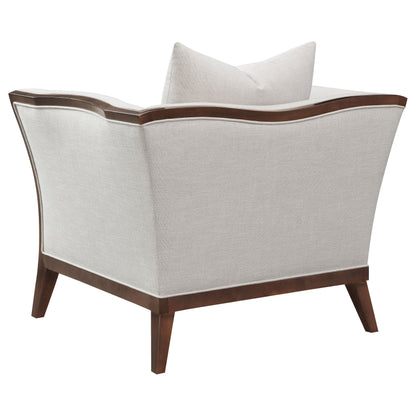 Lorraine Upholstered Chair with Flared Arms Beige