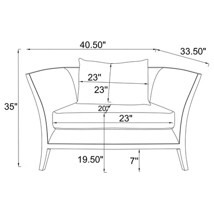 Lorraine Upholstered Chair with Flared Arms Beige