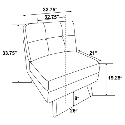 Churchill Button Tufted Armless Chair Grey