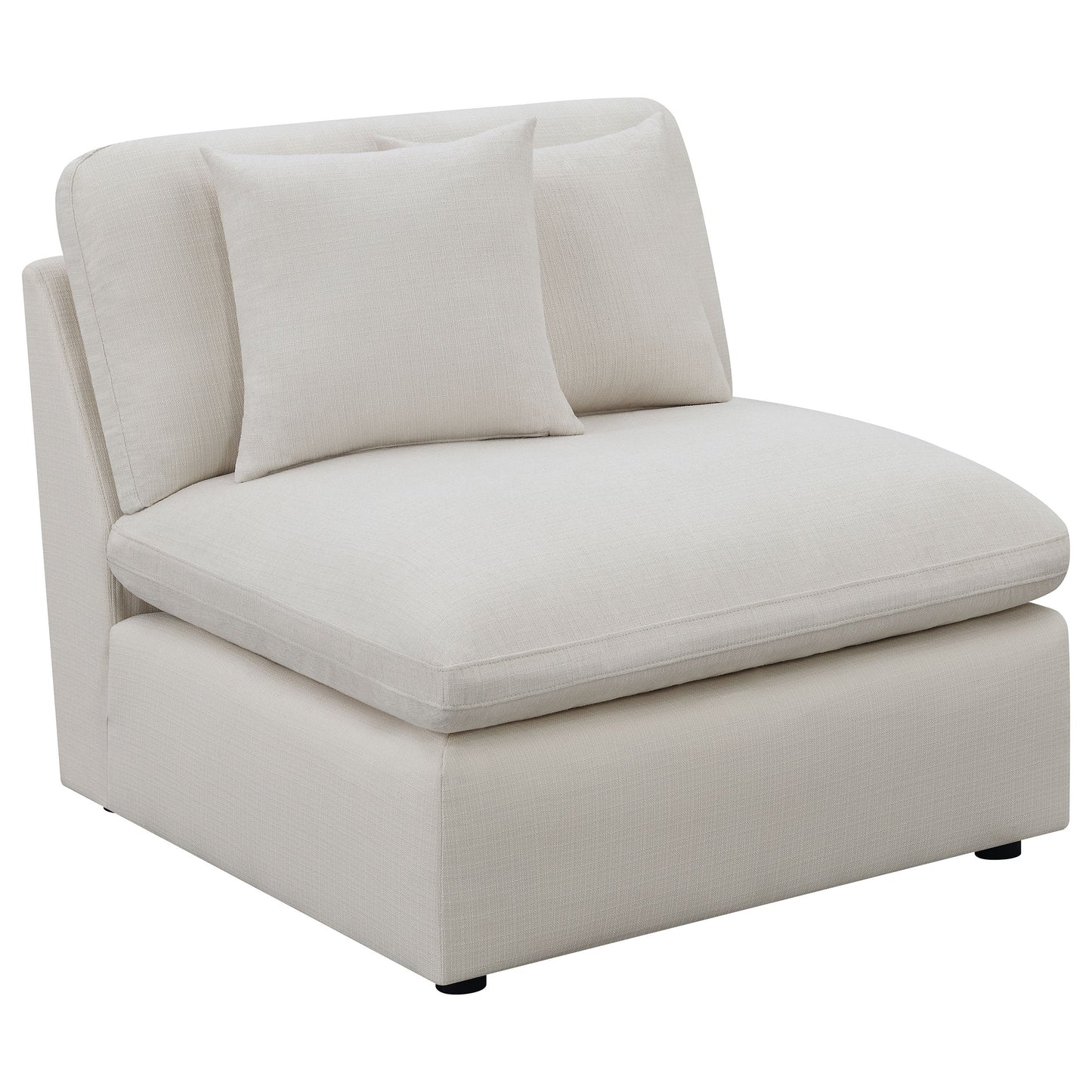 Hobson Cushion Back Armless Chair Off-White