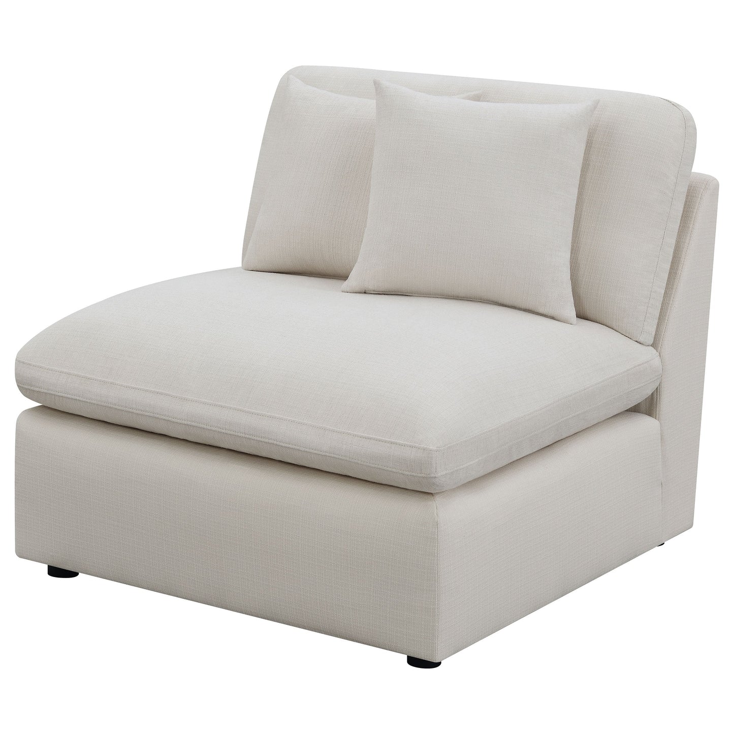 Hobson Cushion Back Armless Chair Off-White