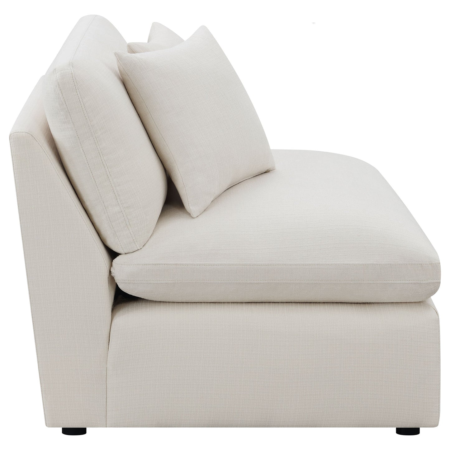 Hobson Cushion Back Armless Chair Off-White