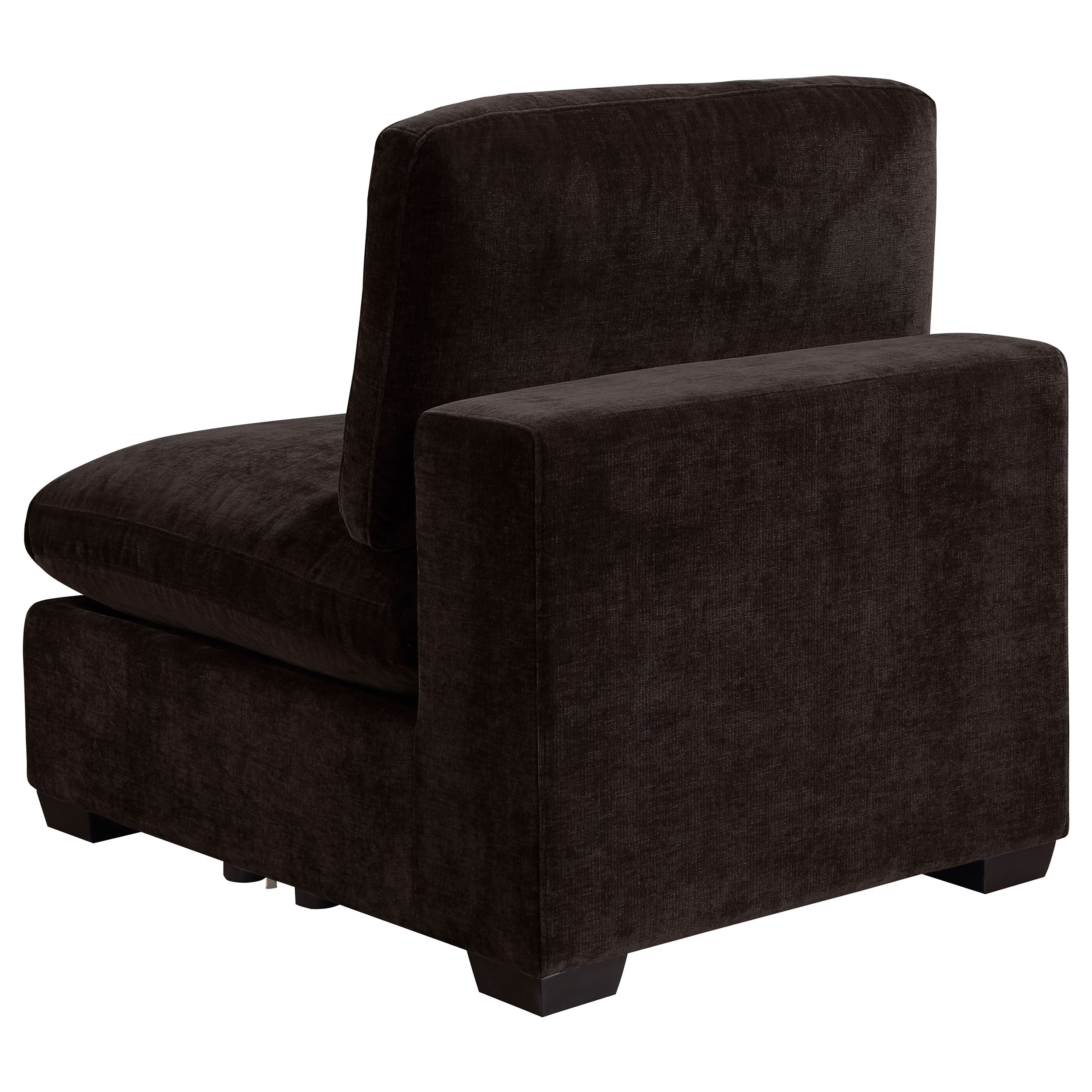 Lakeview Upholstered Armless Chair Dark Chocolate