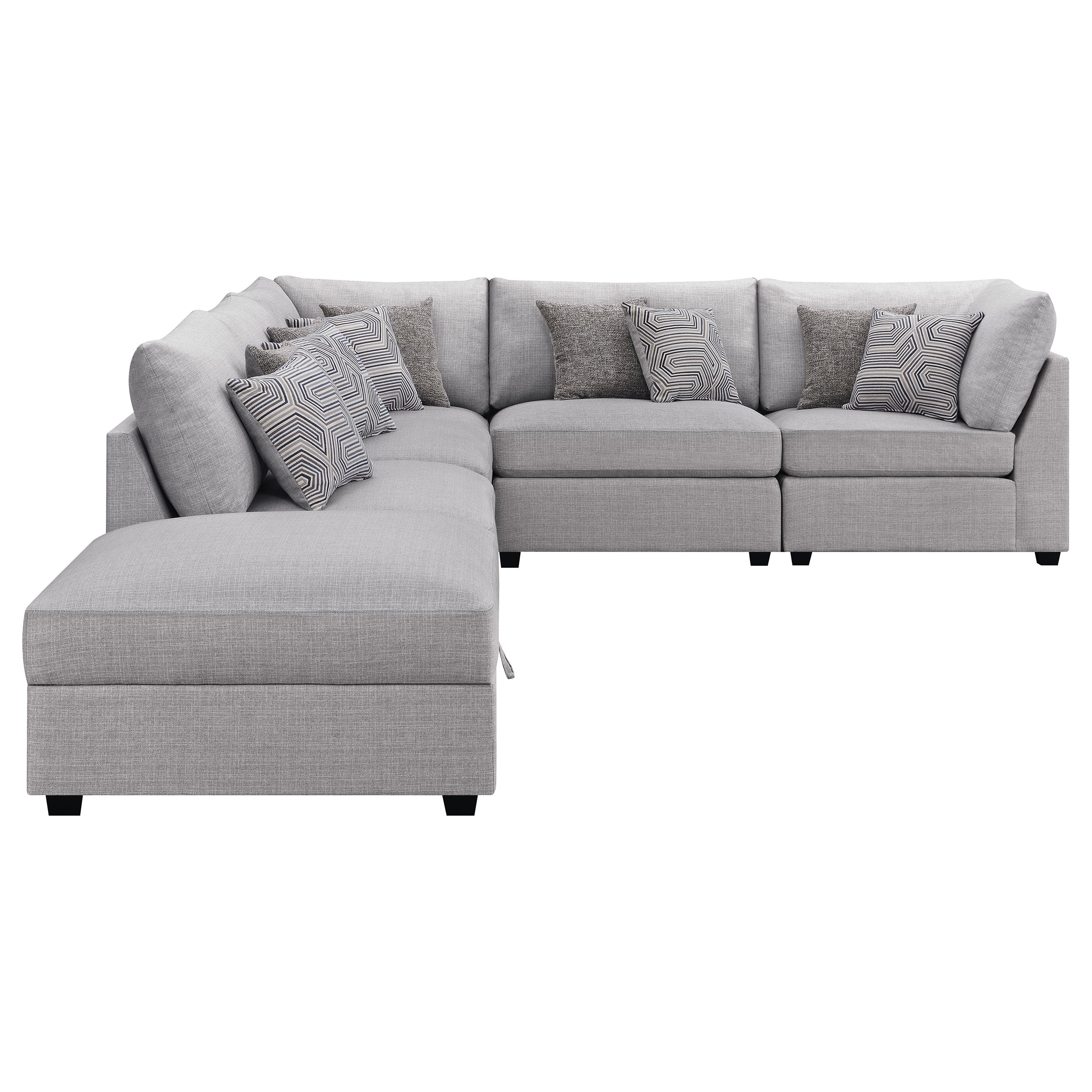 Cambria 6-piece Upholstered Modular Sectional Grey