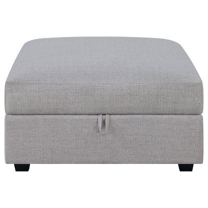 Cambria Upholstered Square Storage Ottoman Grey