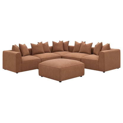 Jennifer Upholstered Ottoman Terracotta