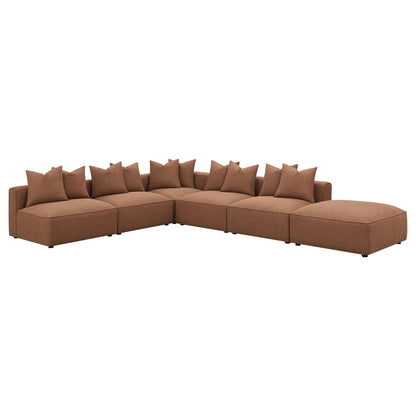 Jennifer Upholstered Ottoman Terracotta