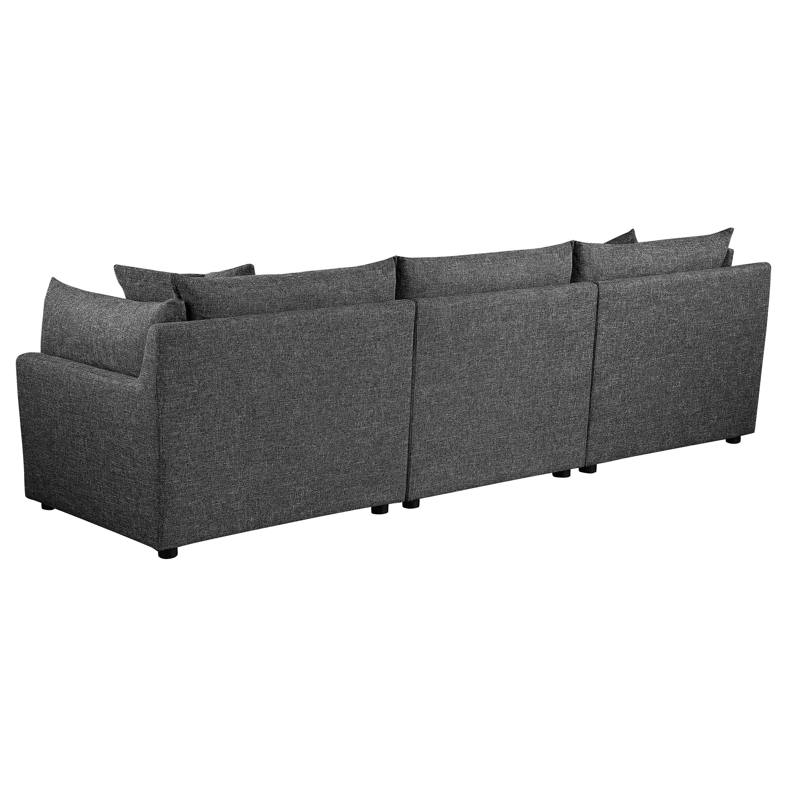 Sasha 3-Piece Upholstered Sofa Barely Black