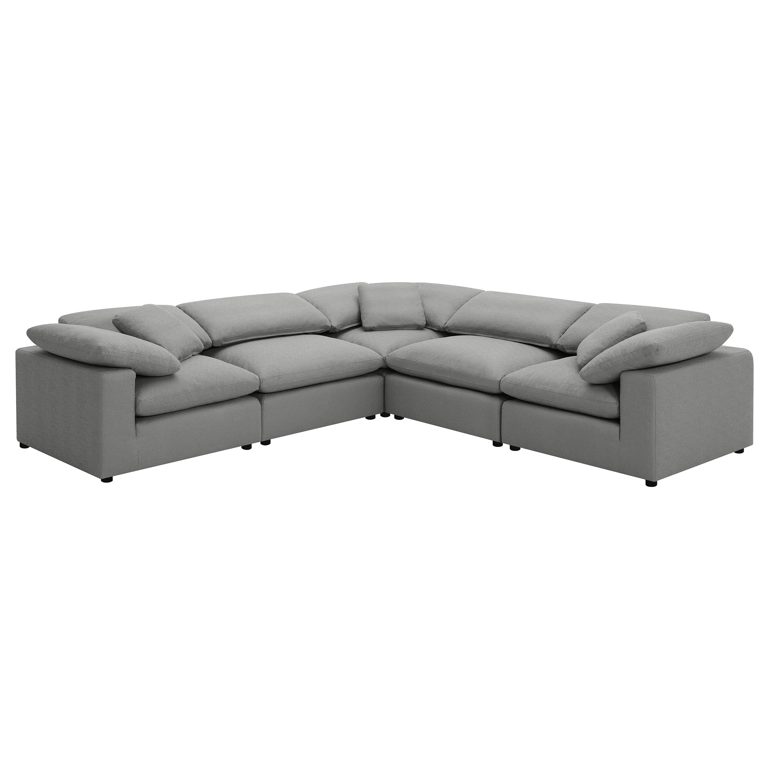 Raleigh 6-piece Boucle Upholstered Modular Sectional Grey