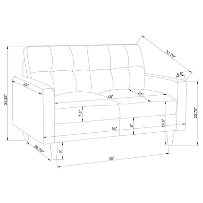 Watsonville Tufted Back Loveseat Grey