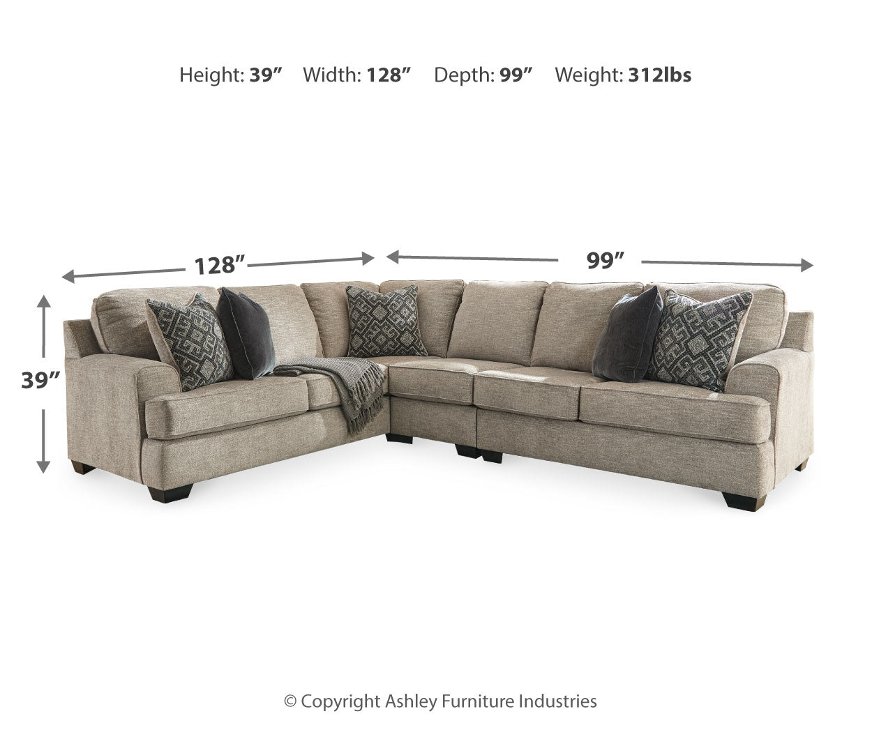 Bovarian Sectional with Ottoman