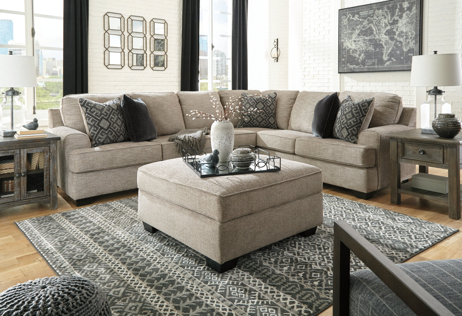 Bovarian Sectional with Ottoman