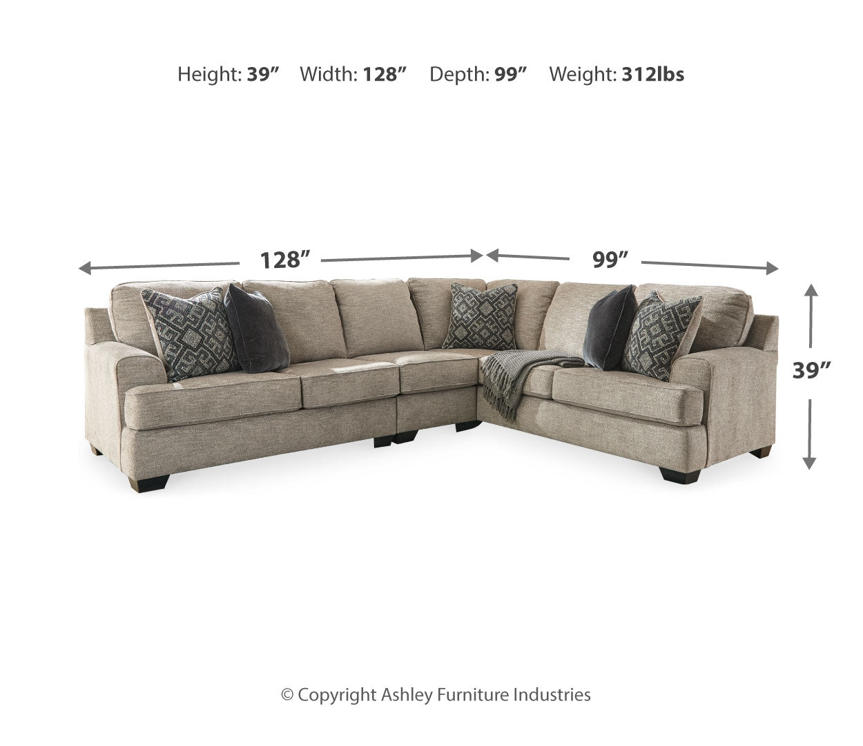 Bovarian Sectional with Ottoman