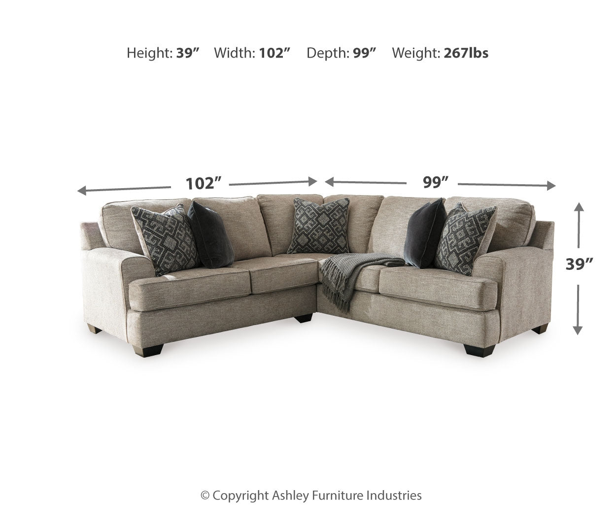 Bovarian Sectional with Ottoman