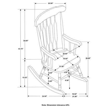 Gina Back Rocking Chair White