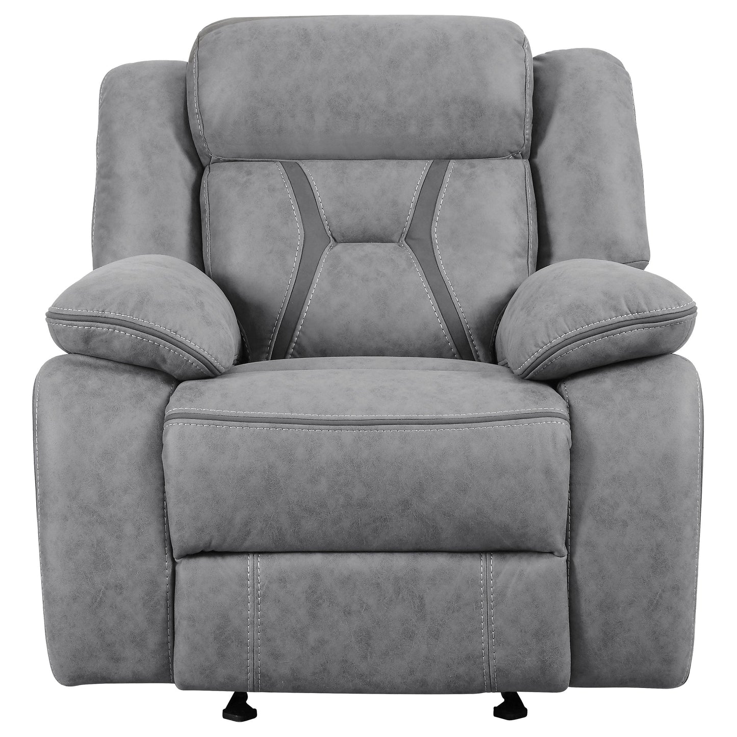 Higgins Overstuffed Upholstered Glider Recliner Grey