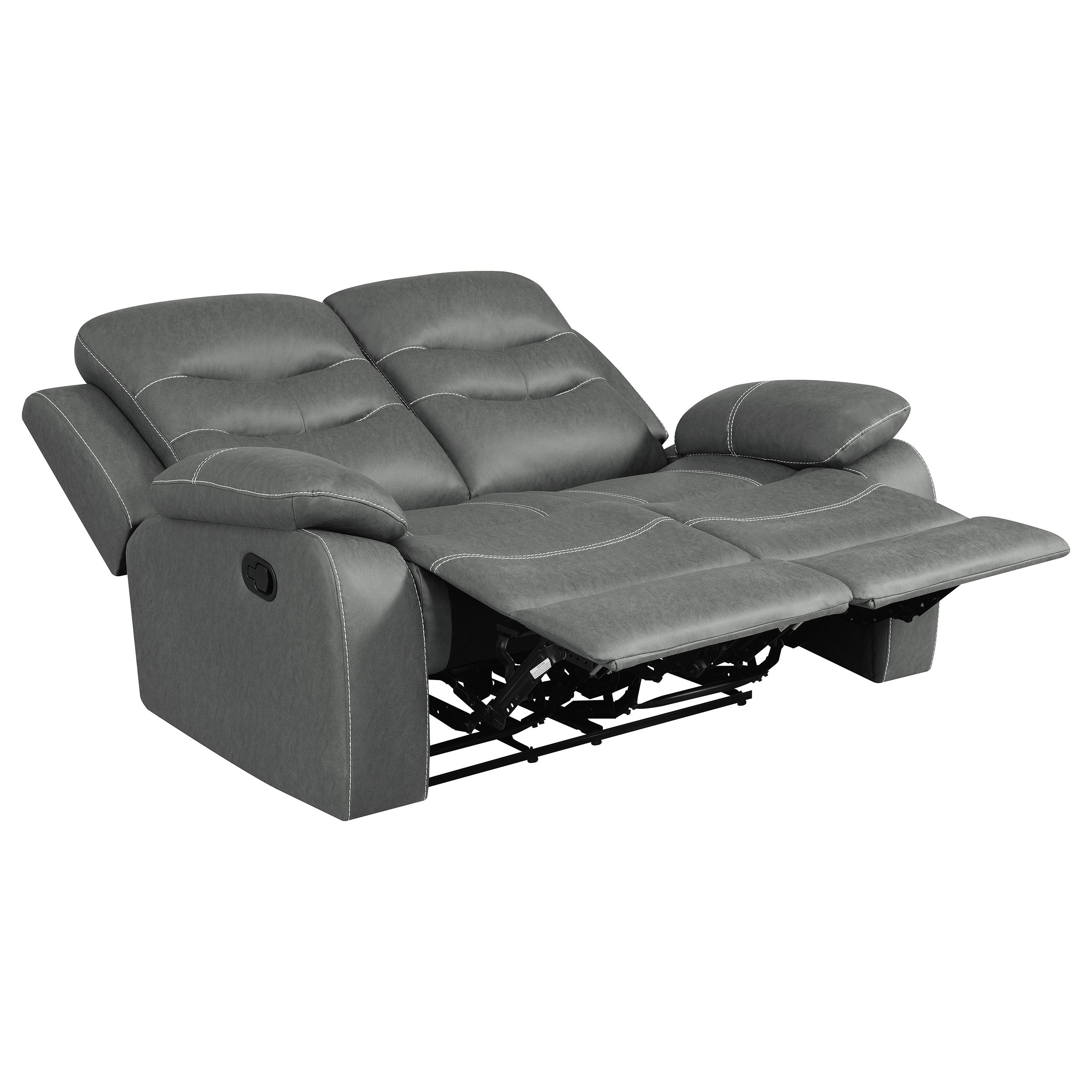 Nova 2-piece Upholstered Motion Reclining Sofa Set Dark Grey