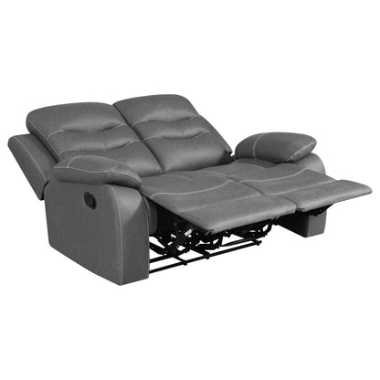 Nova Upholstered Motion Reclining Loveseat Dark Grey