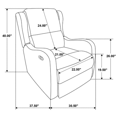 Kelsey Upholstered English Arm Recliner Chair Ivory