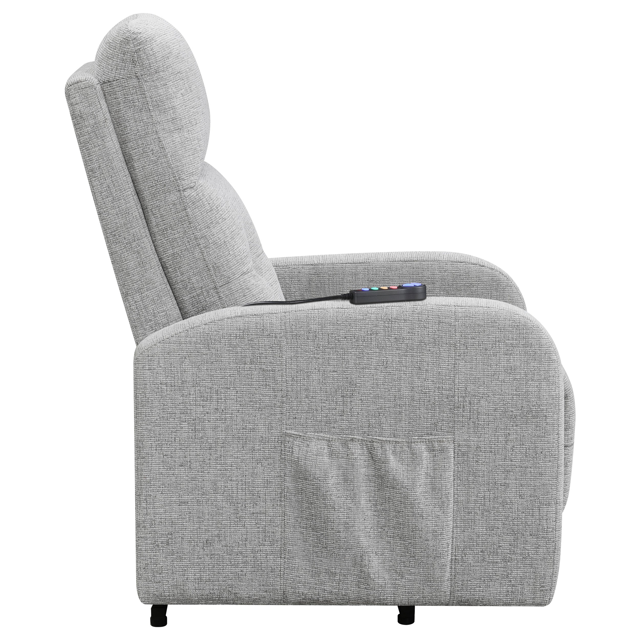 Howie Tufted Upholstered Power Lift Recliner Grey