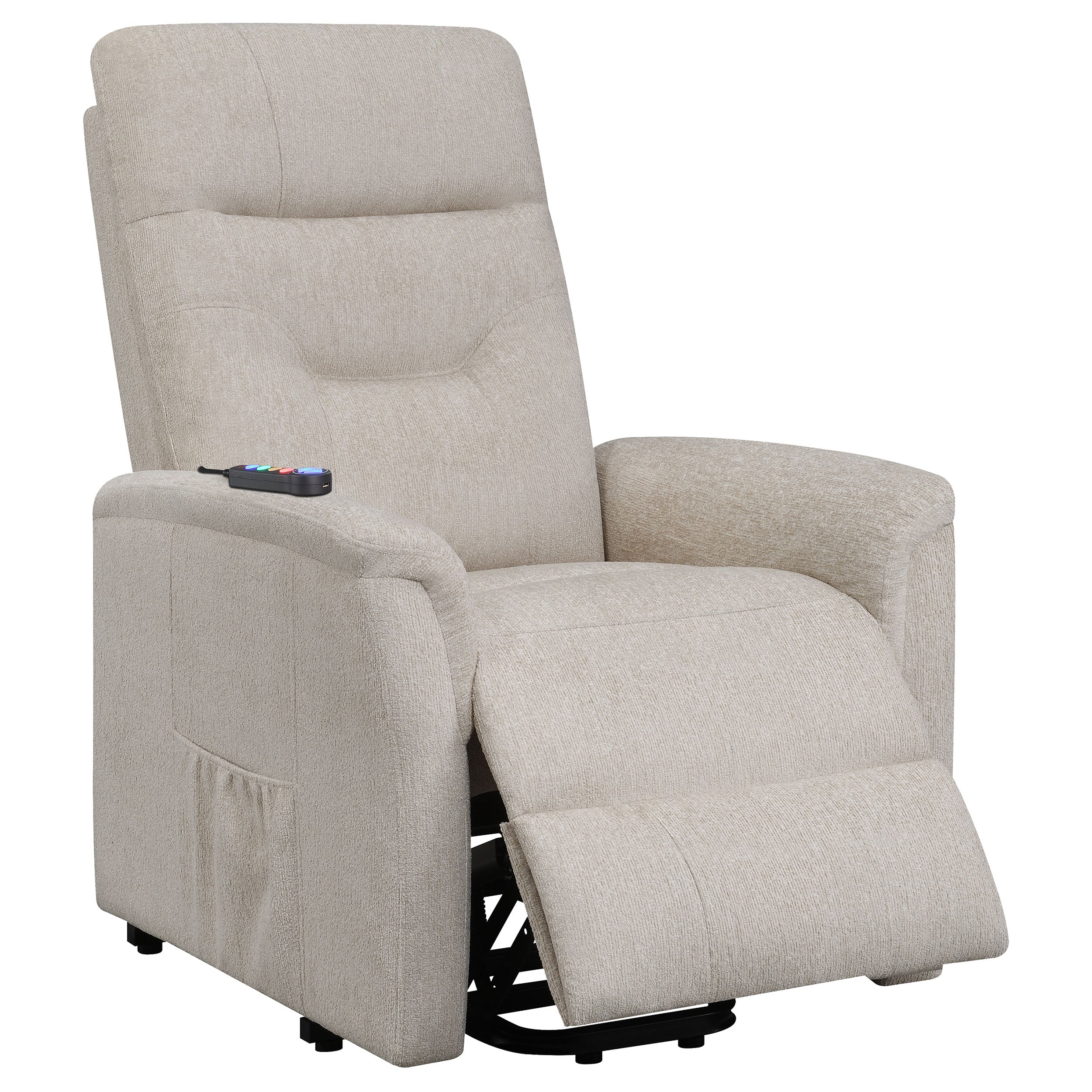 Henrietta Power Lift Recliner with Storage Pocket Beige