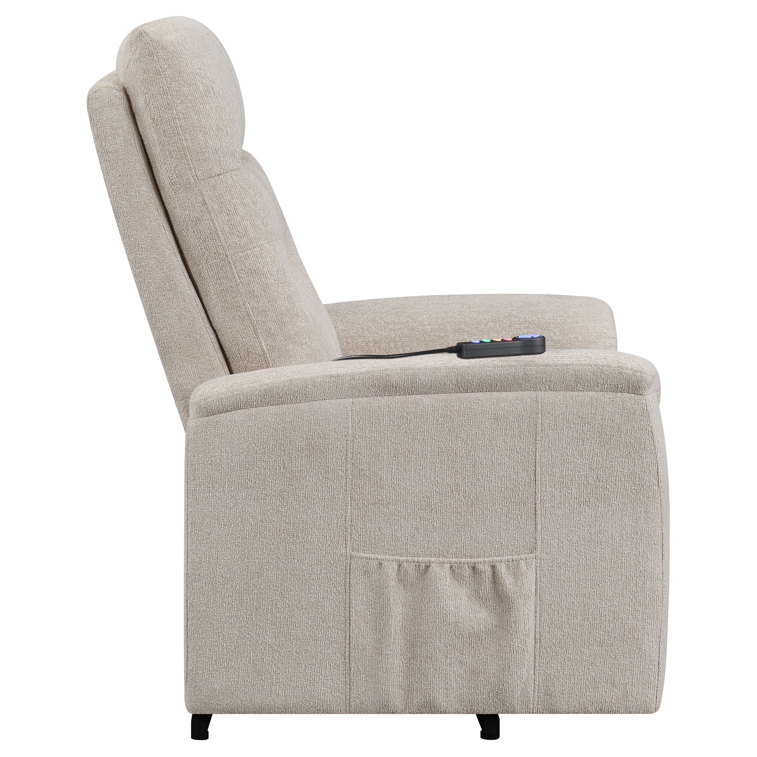 Henrietta Power Lift Recliner with Storage Pocket Beige