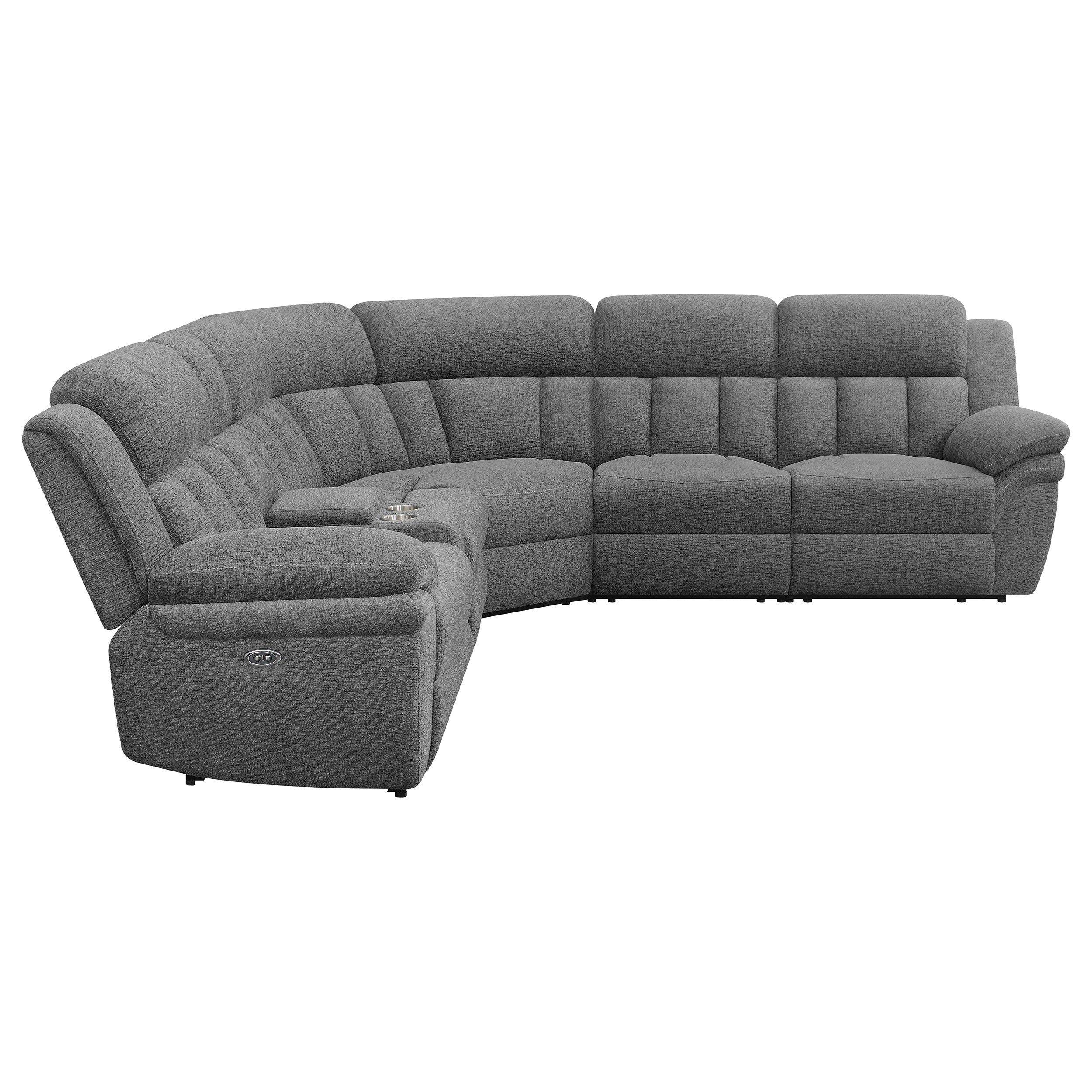 Bahrain 6-piece Upholstered Power Sectional Charcoal