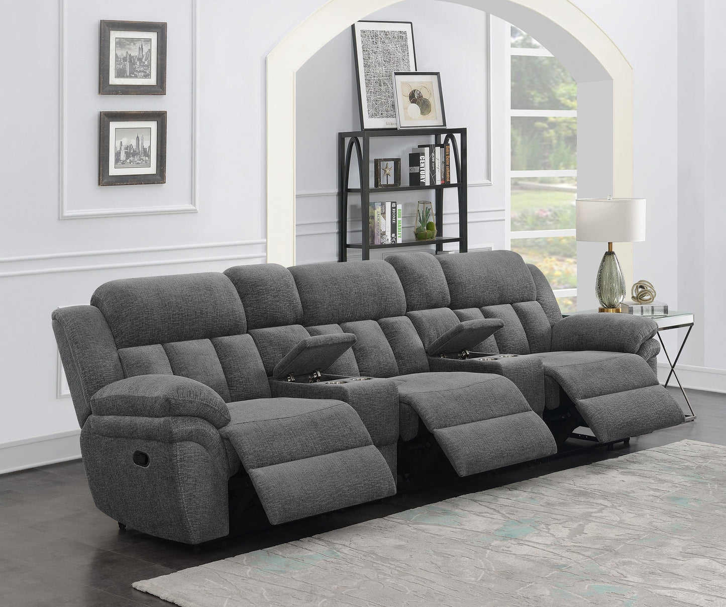 Bahrain  Upholstered Home Theater Seating Charcoal