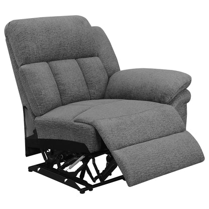 Bahrain Upholstered Motion Loveseat with Console Charcoal