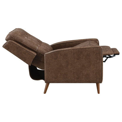 Davidson Upholstered Tufted Push Back Recliner Brown