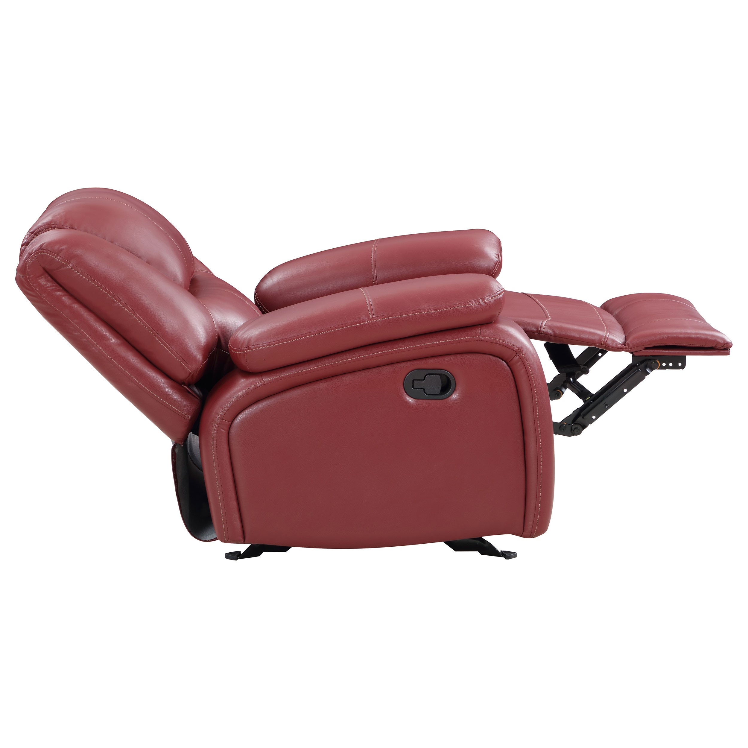 Camila Upholstered Glider Recliner Chair Red Faux Leather