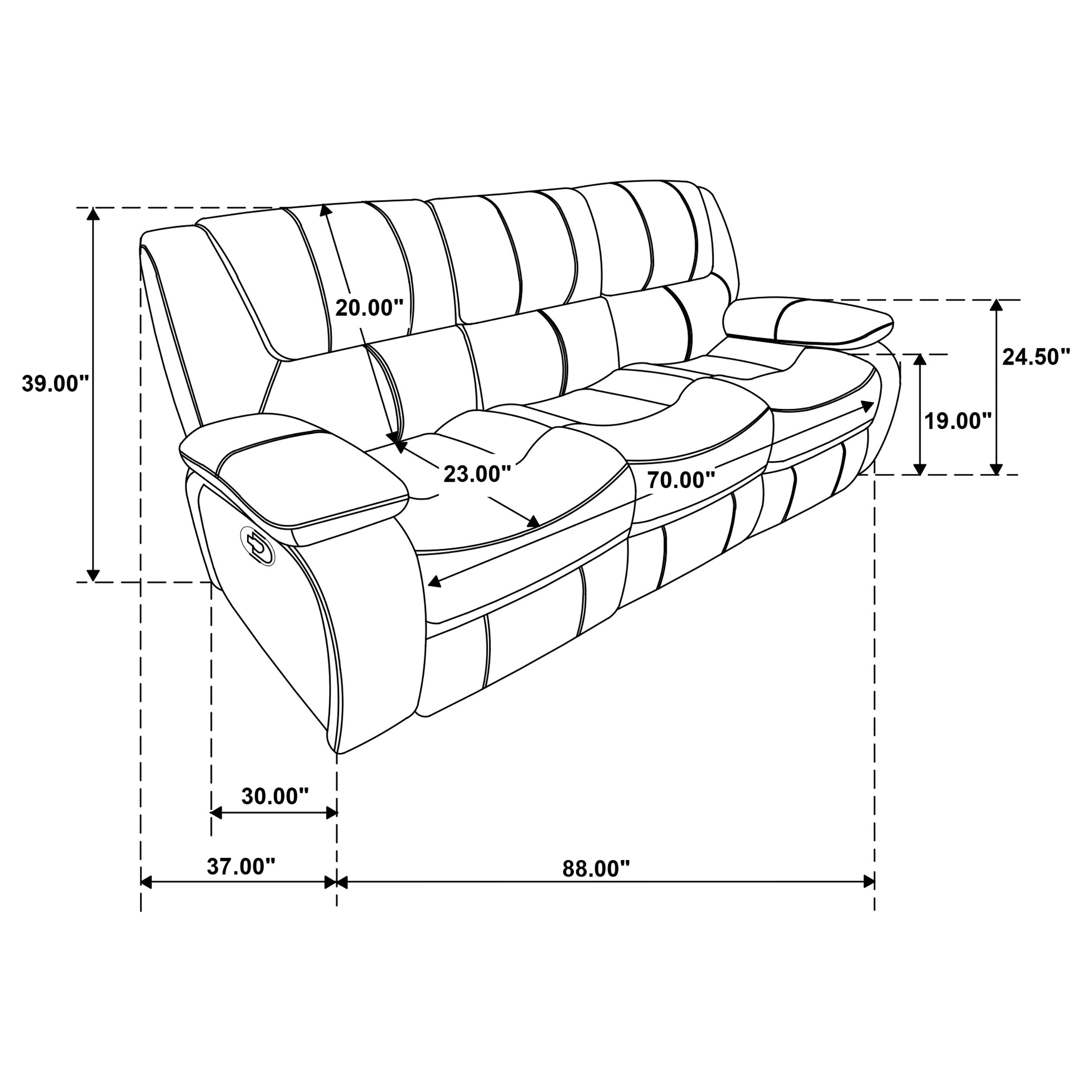 Camila 2-piece Upholstered Motion Reclining Sofa Set Black