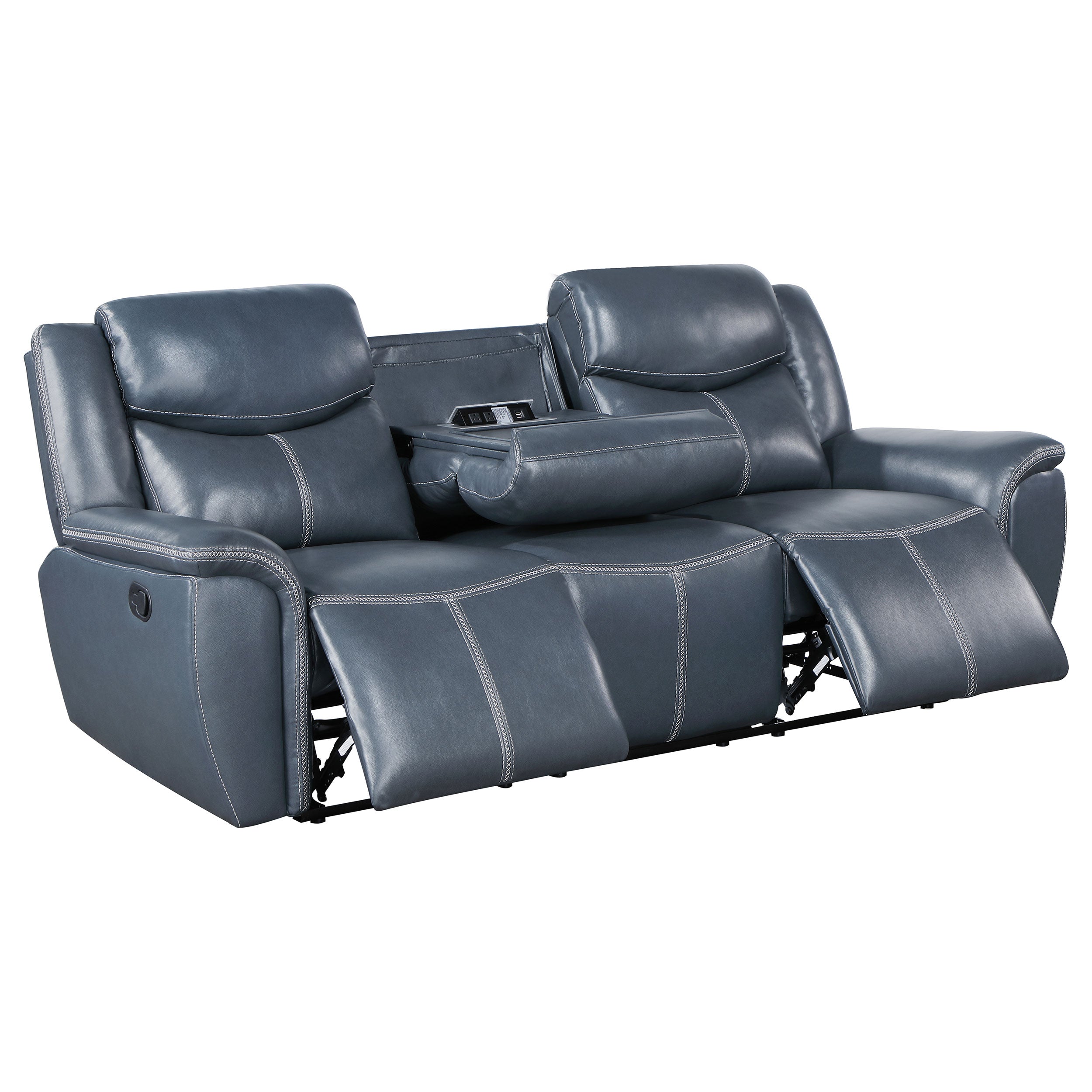 Sloane 2-piece Upholstered Motion Reclining Sofa Set Blue