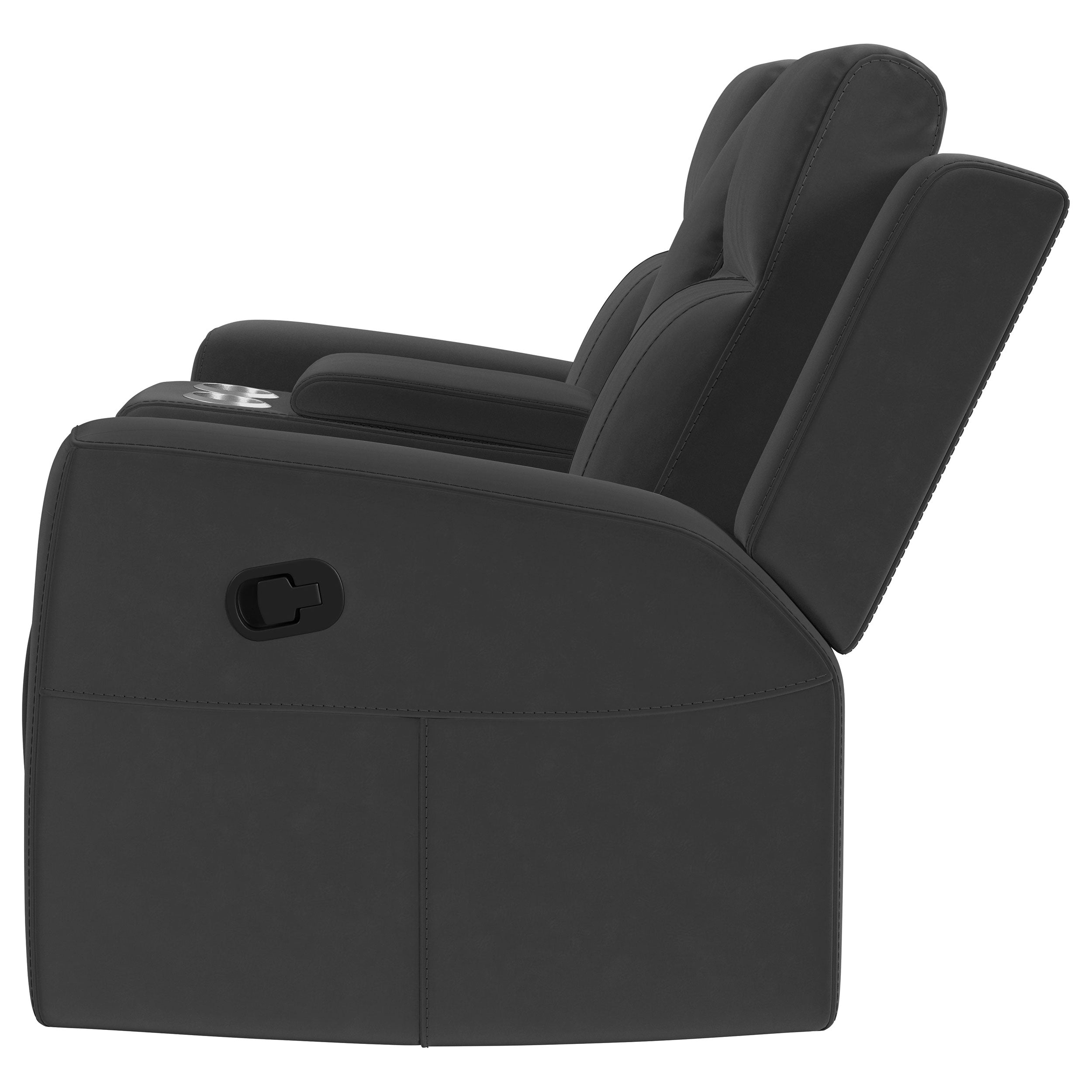 Brentwood Upholstered Motion Reclining Loveseat Dark Charcoal