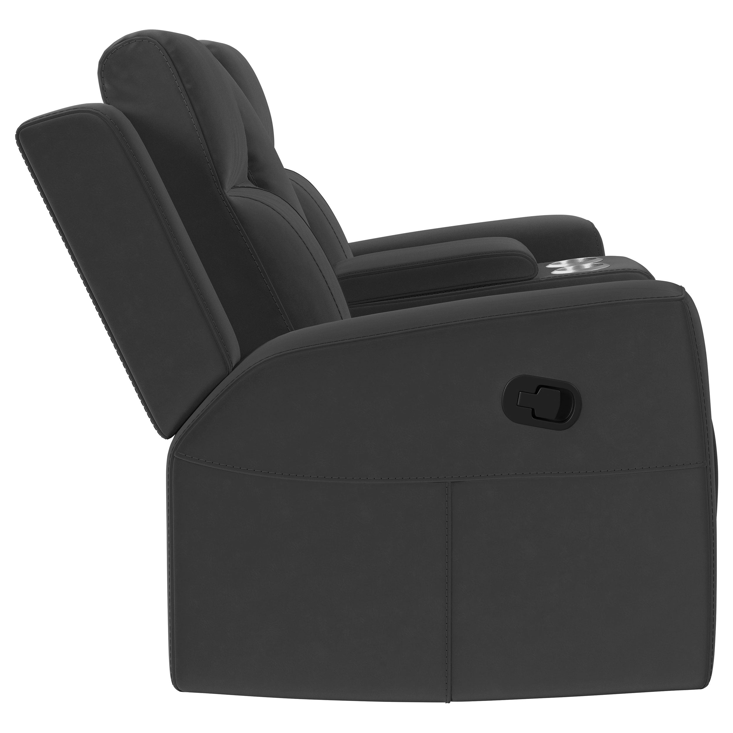 Brentwood Upholstered Motion Reclining Loveseat Dark Charcoal