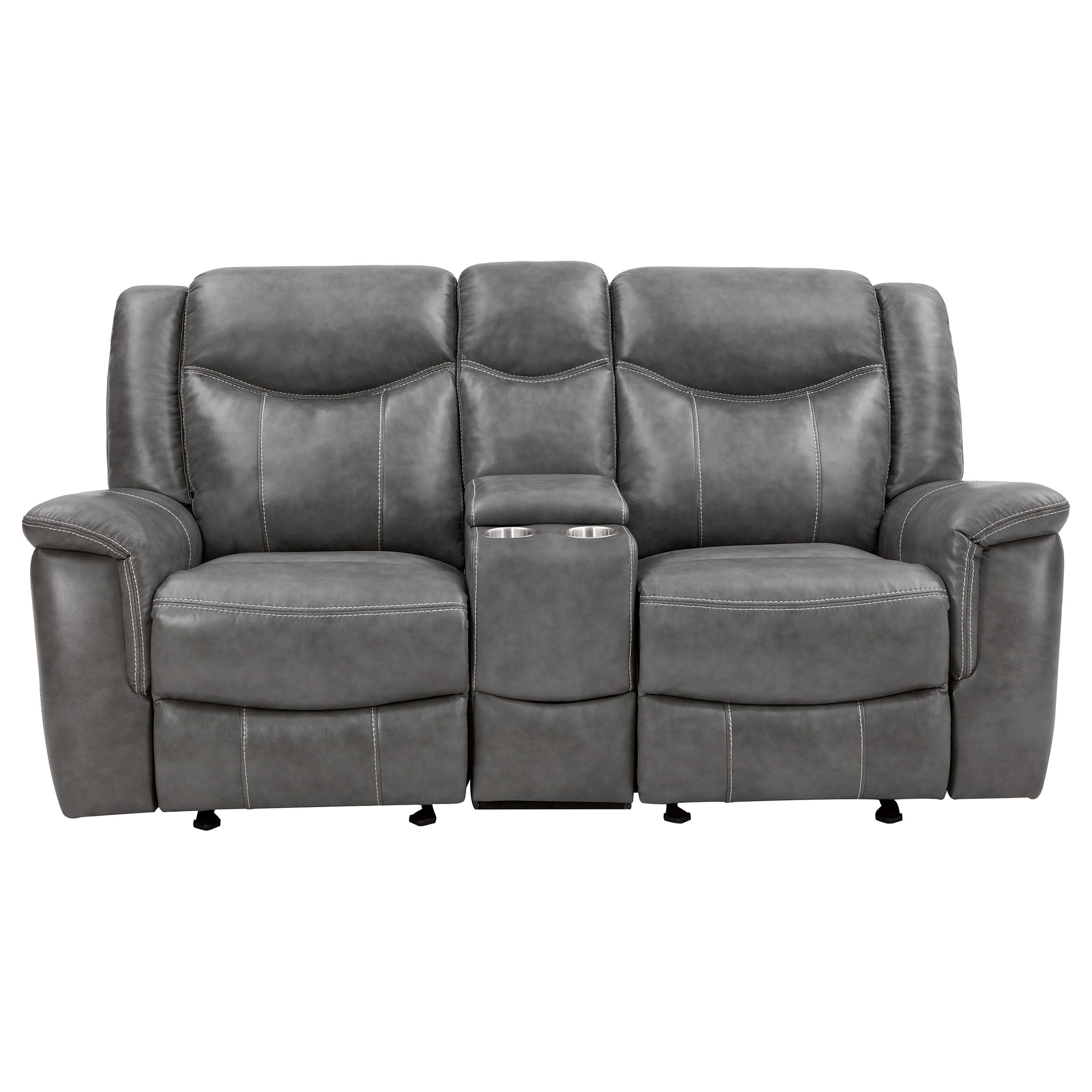 Conrad Upholstered Motion Loveseat Cool Grey