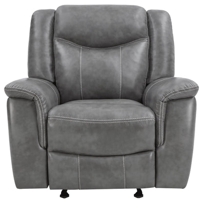 Conrad Upholstered Motion Glider Recliner Grey