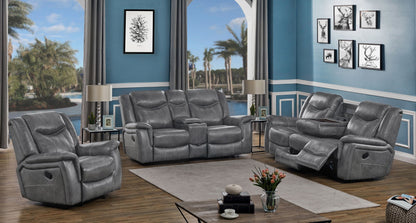 Conrad Upholstered Motion Glider Recliner Grey