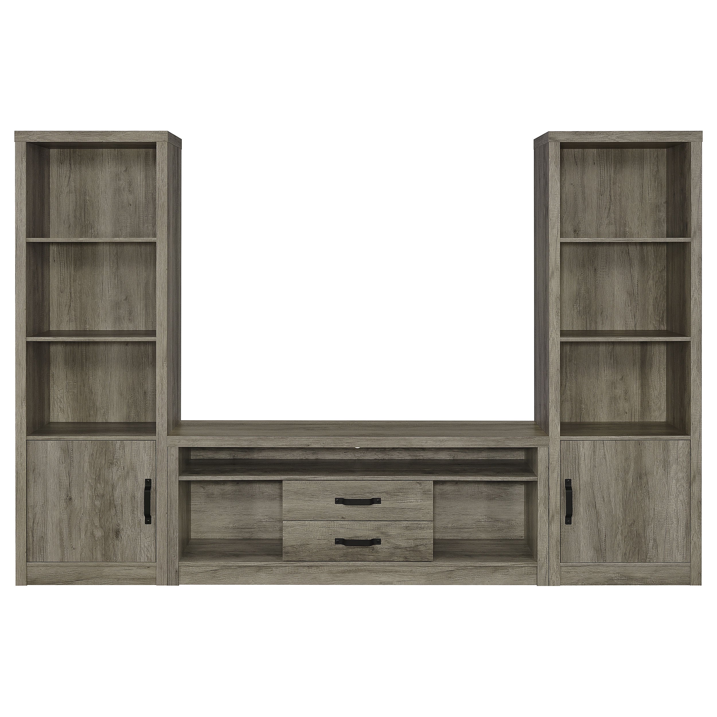 Burke 3-piece Entertainment Center Grey Driftwood