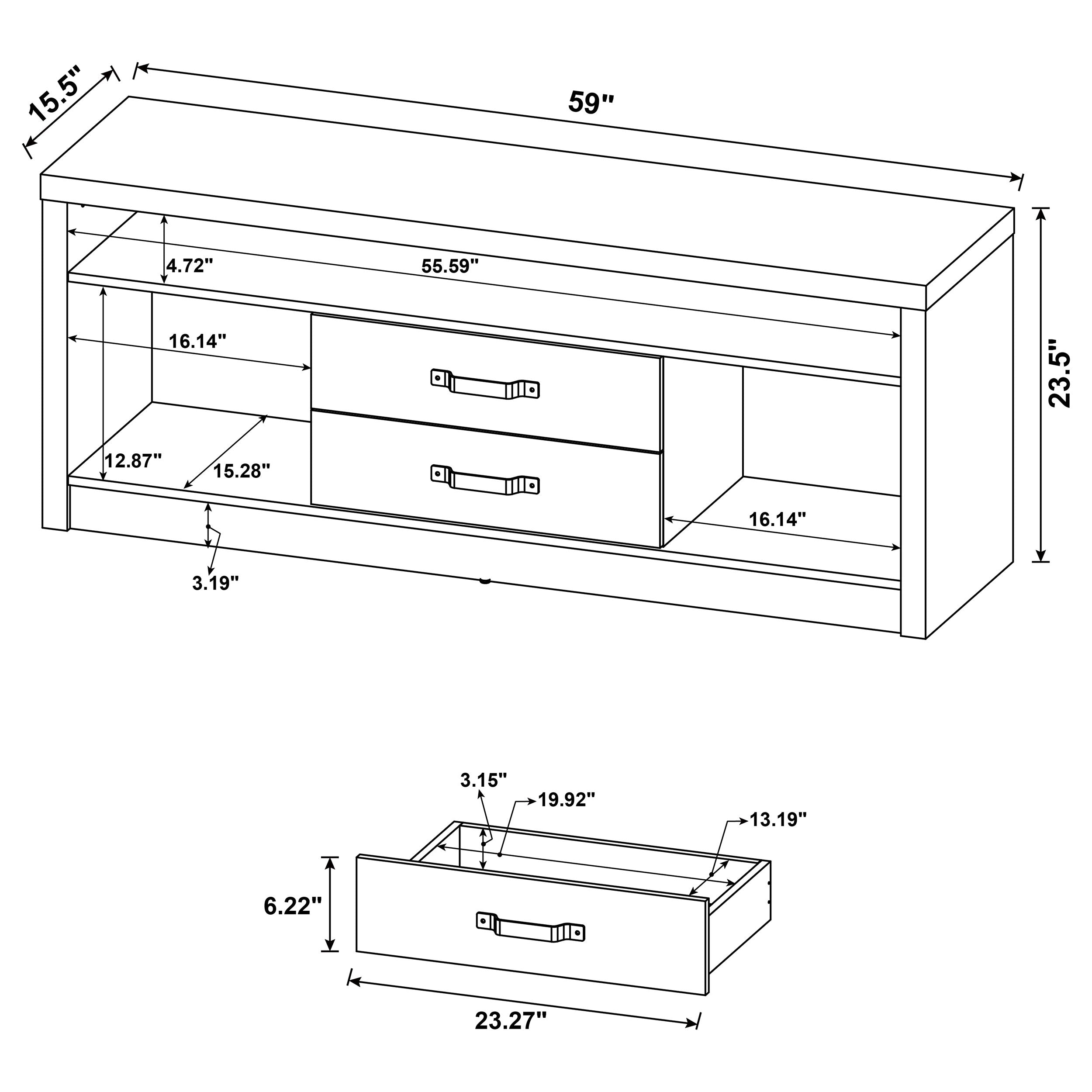 Burke 3-piece Entertainment Center Grey Driftwood