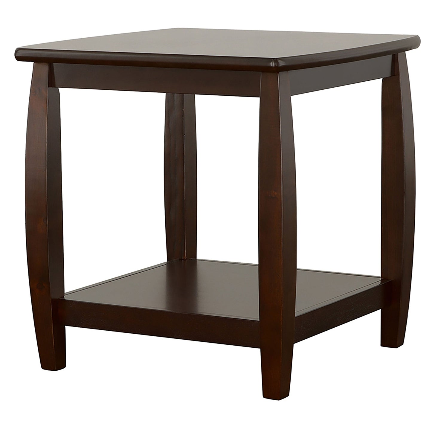 Dixon Square End Table with Bottom Shelf Espresso