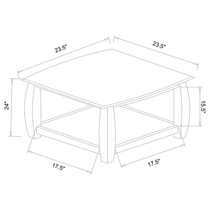 Dixon Square End Table with Bottom Shelf Espresso