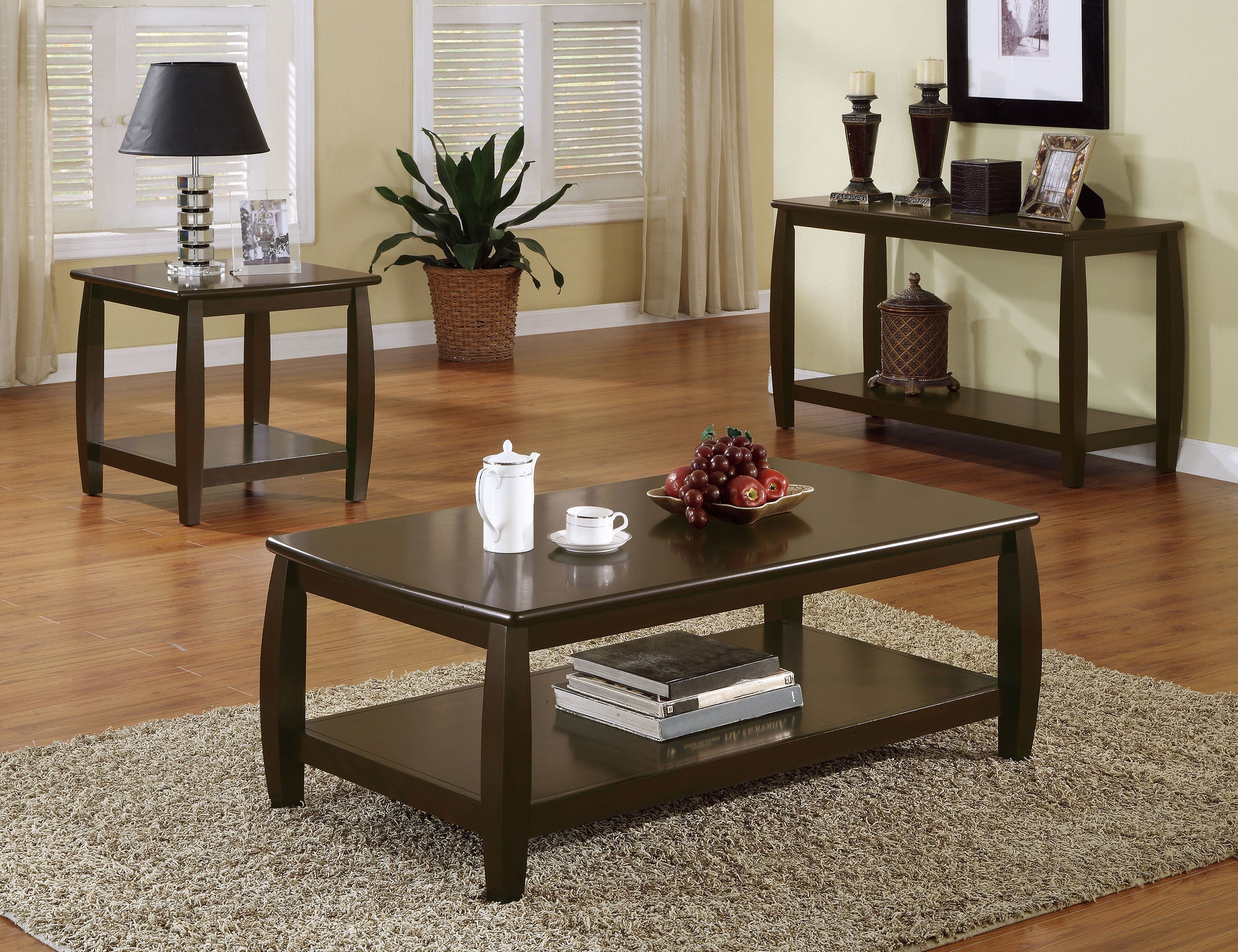 Dixon Rectangular Sofa Table with Lower Shelf Espresso