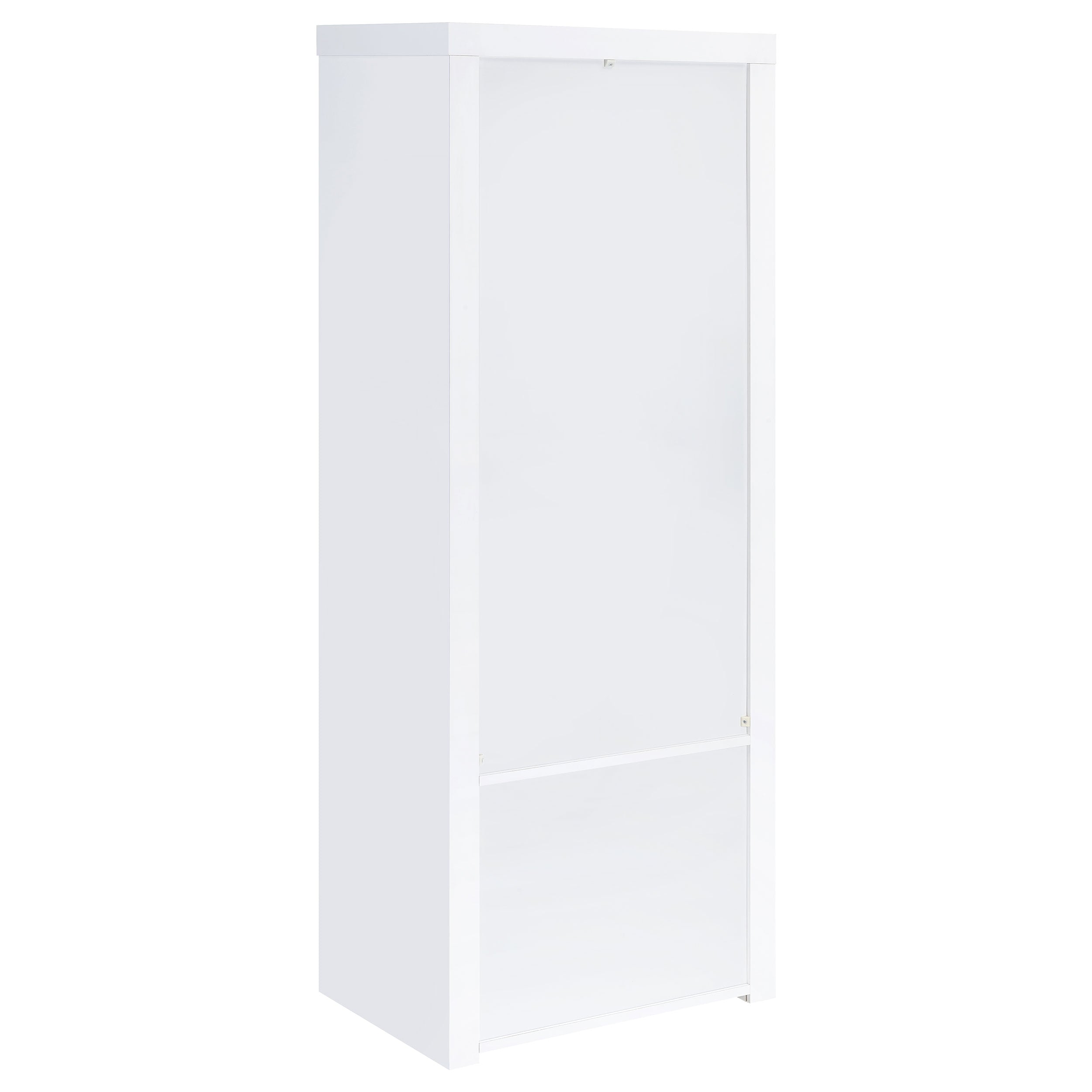 Jude 3-shelf Media Tower With Storage Cabinet White High Gloss