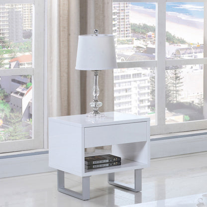 Atchison 1-drawer End Table High Glossy White