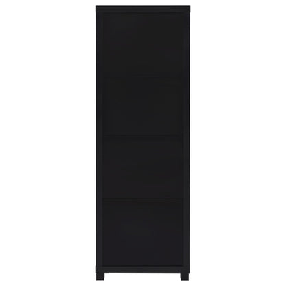 Jupiter 3-shelf Media Tower Bookcase with Storage Cabinet Black