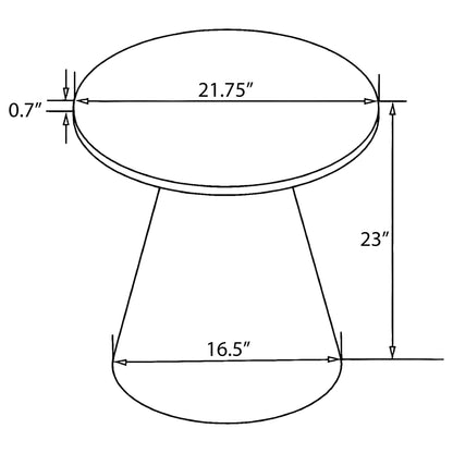 Avon Round Marble Top Stainless Steel Side End Table White